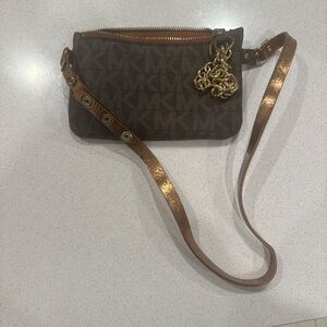 Michael Kors Dark Brown Monogram Crossbody Bag